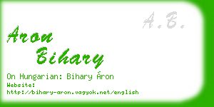 aron bihary business card